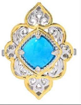 Sterling Silver Semi Mount Ring Setting Cushion CU 8X8mm Fleur De Lis Art Deco - Syzjewelry